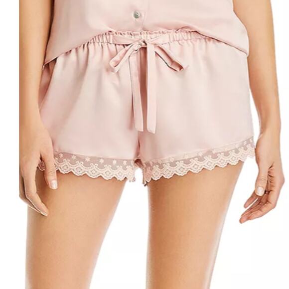 Flora Nirooz Lila Solid Charmeuse Notch Tap Shorts in Blush NWT Size Medium - Picture 1 of 3